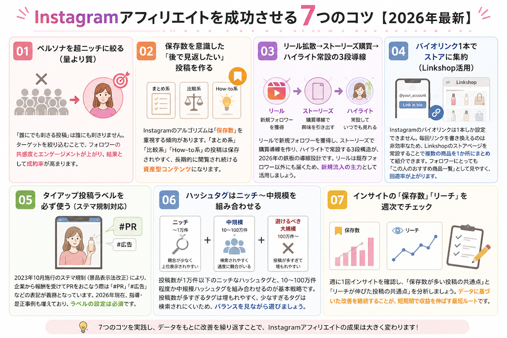 【2026年最新】インスタアフィリエイトの始め方｜フォロワー500人から稼ぐ完全ガイド